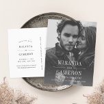 Moderne Moderne | FOTO SAVE THE DATE Ankündigungspostkarte<br><div class="desc">Einfach und auffällig, unsere Moderne Mood Save the Date Postcard-Set einen schicken Ton für Ihre kommende Hochzeit. Fügen Sie Ihr Lieblings-Vollblutungs-Foto in vertikaler oder portrait-orientierter Form hinzu und passen Sie das Weißtextüberlagerungsformat mit Ihren Namen, Hochzeitstermin und -ort in modernem und schlichtem Serifenschreiben an. Postkarten werden zurückgesetzt, um zusätzliche Save the...</div>