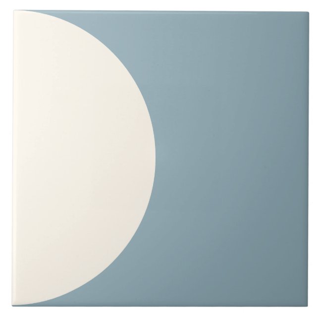 Moderne moderne geometrische Halbkreis Blaue Tile Fliese (Vorderseite)