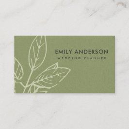 MODERNE MODERNE GREEN KRAFT WHITE BLÄTTER VISITENKARTE