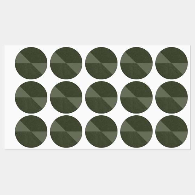 Moderne, moderne Green Split Circle Stickers Etiketten (Blatt)