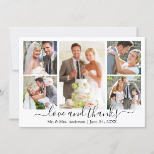Moderne moderne Kalligrafie Script Wedding 5 Foto Dankeskarte