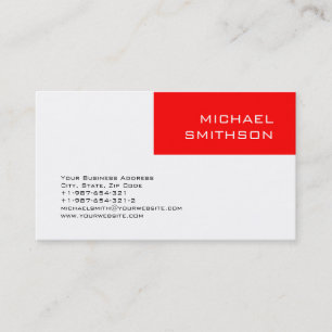 Moderne moderne Red Strip Gray Business Card Visitenkarte