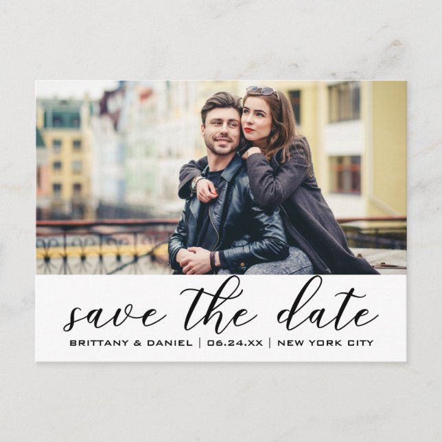 Moderne Moderne | SAVE THE DATE FOTO Ankündigungspostkarte (Vorderseite)