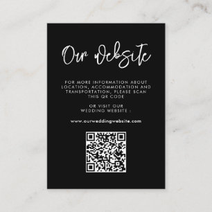 Moderne, moderne schwarze QR-Website für Hochzeite Begleitkarte