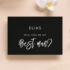 Moderne, moderne Schwarze Trauzeuge-Angebotskarte Einladung