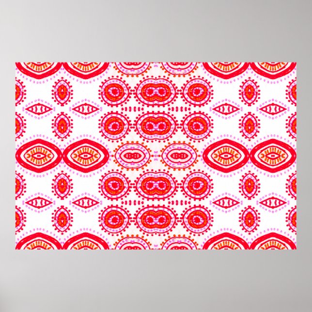 Moderne Modevorlage. Red Folklore Boho G Poster (Vorne)
