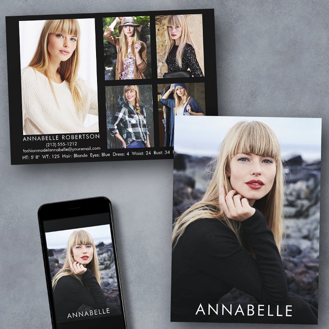 Moderne Modulation der 6-Foto-Comp-Karte Einladung (Customize to change background color, text size or text style. Available for prints and download.)