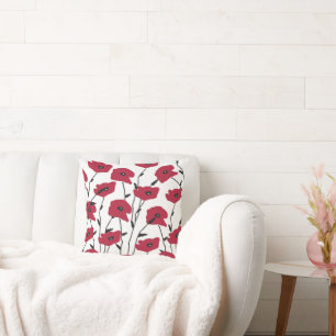 Moderne Mohnmuster Kissen