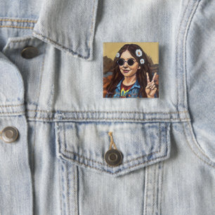 Moderne Mona Lisa Malerei - Da Vinci inspirierte K Button