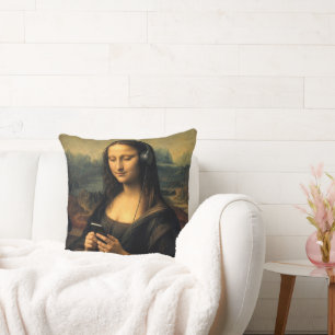 Moderne Mona Lisa mit Smartphone Kissen