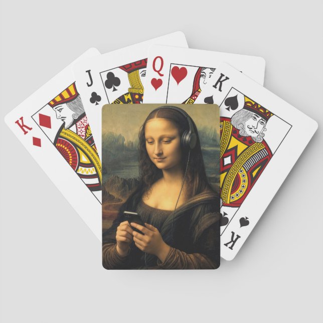 Moderne Mona Lisa mit Smartphone Spielkarten (Rückseite)