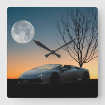 Moderne Mondnacht-Wanduhr | Luxusauto