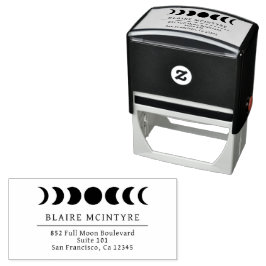 Moderne Mondphasen Elegante Rücksendeadresse Permastempel