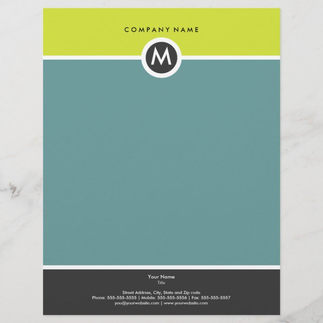 Moderne Mongram Business Letterhead Briefbogen (Vorderseite)