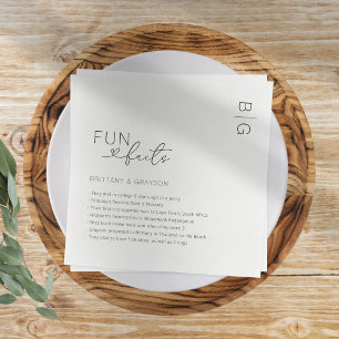 Moderne Mongram Fun Fakten Hochzeit Serviette