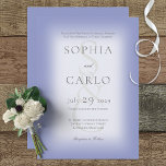 Moderne Mongram Periwinkle Wedding Einladung<br><div class="desc">Dieses einfache,  aber elegante Design zeigt ein Paar Monogramm Initialen auf einem weichen weißen Hintergrund auf Periwinkle. Dieses Design ist Teil der von Simply Farmhouse Press kreierten modernen Monogram Wedding Suite Collection.</div>