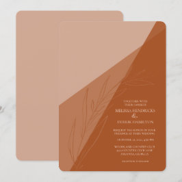 Moderne monochromatische Terra Cotta Wedding Einladung