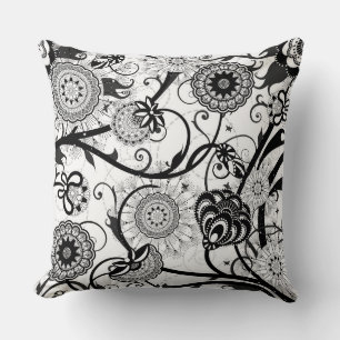 Moderne monochrome Blüten Kissen