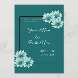 Moderne monochrome florale Hochzeitsmagnet-Einladu Einladung