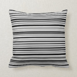 Moderne monochrome schwarz-graue Streifen Kissen