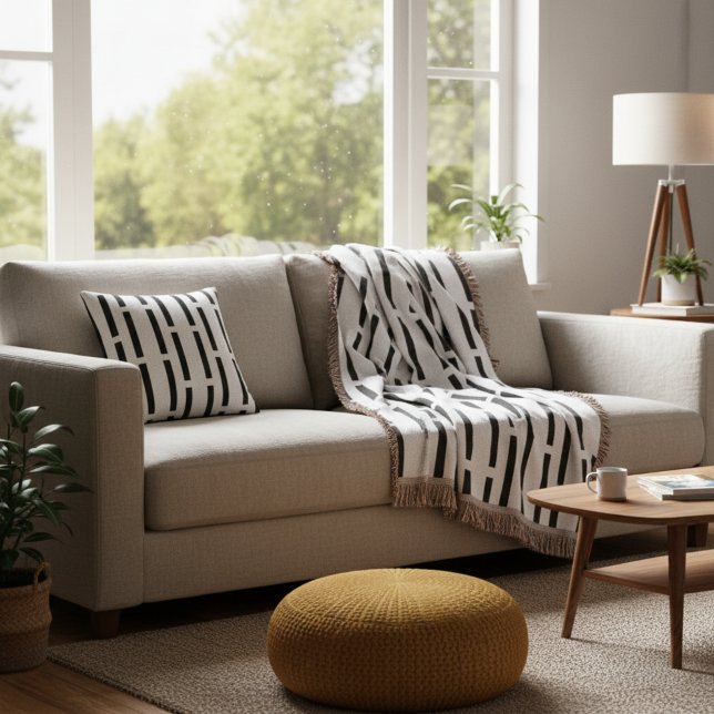 Moderne monochrome Schwarz-Weiß-Matrix Decke (Von Creator hochgeladen)