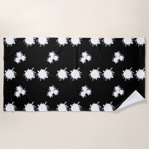 Moderne monochrome Schwarzweiß-Weiß-Lackierung Strandtuch