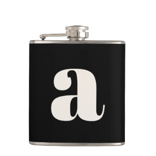 Moderne Monogram-Anfangsbuchstabe Wedding Bold Bla Flachmann