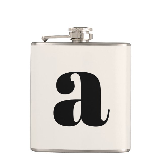 Moderne Monogram Anfangsbuchstabe Wedding Bold Whi Flachmann (Vorderseite)