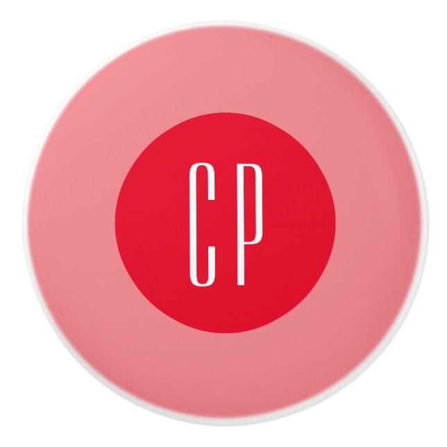 Moderne Monogram Berufliche Schlichte Einfache Ini Keramikknauf (Vorderseite)