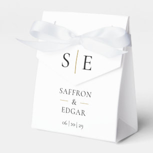 Moderne Monogram Black and Gold Hochzeit Geschenkschachtel