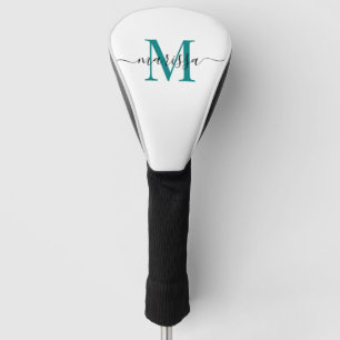 Moderne Monogram Black Aquamarin Golf Head Cover Headcover