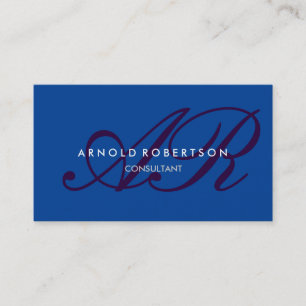 Moderne Monogram Blue Trendy Business Card Visitenkarte