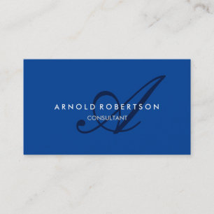 Moderne Monogram Blue Trendy Business Card Visitenkarte