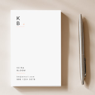 Moderne Monogram Blush Pink Feminine Post-it Klebezettel