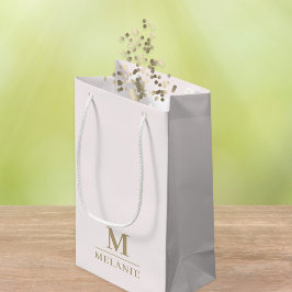 Moderne Monogram Blush Pink Gold Geschenktasche Kleine Geschenktüte