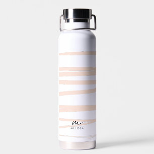 Moderne Monogram Blush Pink Lines Abstrakt Art Trinkflasche