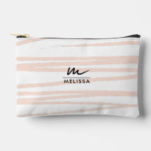 Moderne Monogram Blush Pink Lines Abstrakt Art