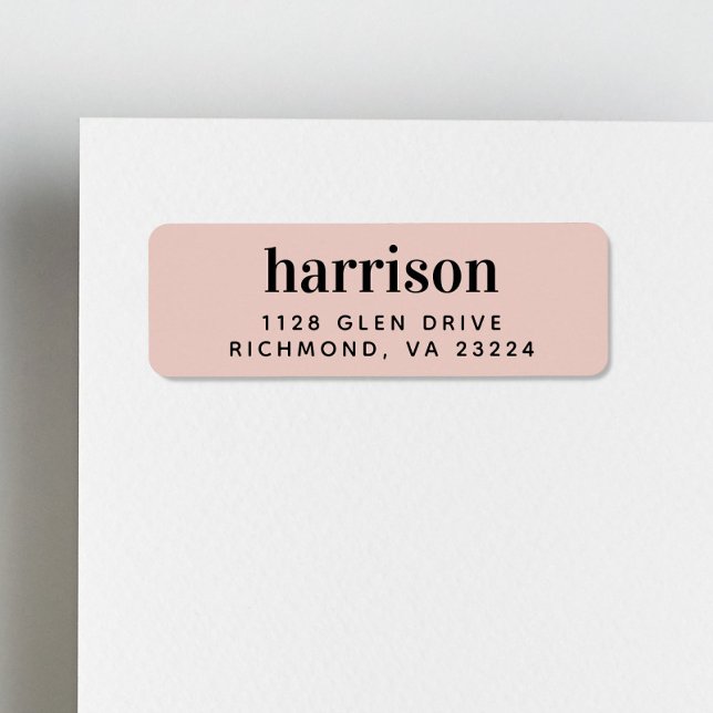 Moderne Monogram Blush Pink-Rücksendeadresse (Von Creator hochgeladen)