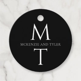 Moderne Monogram Bold Black Initials Geschenkanhänger
