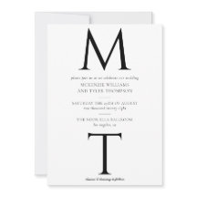 Moderne Monogram Bold Black Initials Wedite Einlad