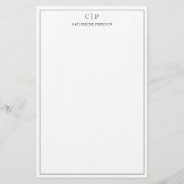 Moderne Monogram Classic Black Personal Stationery Briefpapier