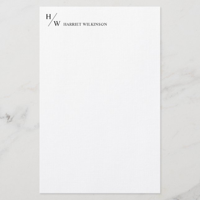Moderne Monogram Classic Black Personal Stationery Briefpapier (Vorderseite)