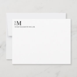 Moderne Monogram Classic Black Personal Stationery Mitteilungskarte
