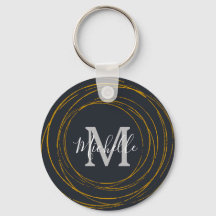 Moderne Monogram Dark Gray Gold Rings