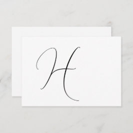 Moderne Monogram Elegant Black & White Wedding RSVP Karte