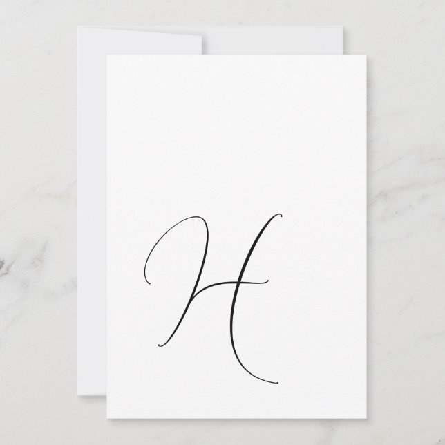 Moderne Monogram Elegant Black & White Wedding Save The Date (Vorderseite)