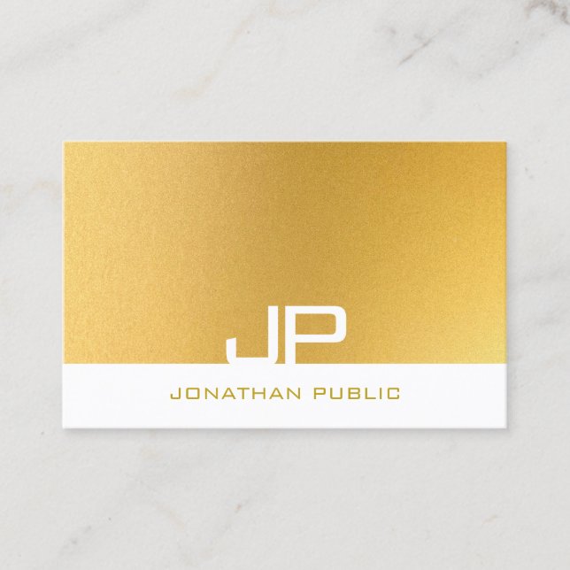 Moderne Monogram Elegant Gold Template Trendy Visitenkarte (Vorderseite)