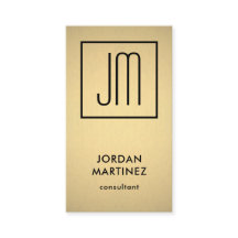 Moderne Monogram Elegante Imitats Gold Foil & Blac