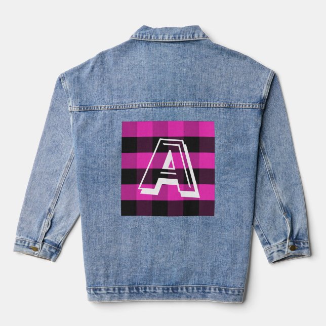 Moderne Monogram Erstklassige Denim Jacket Jeansjacke (Rückseite)