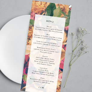 Moderne Monogram Floral Boho Wedding Menükarte